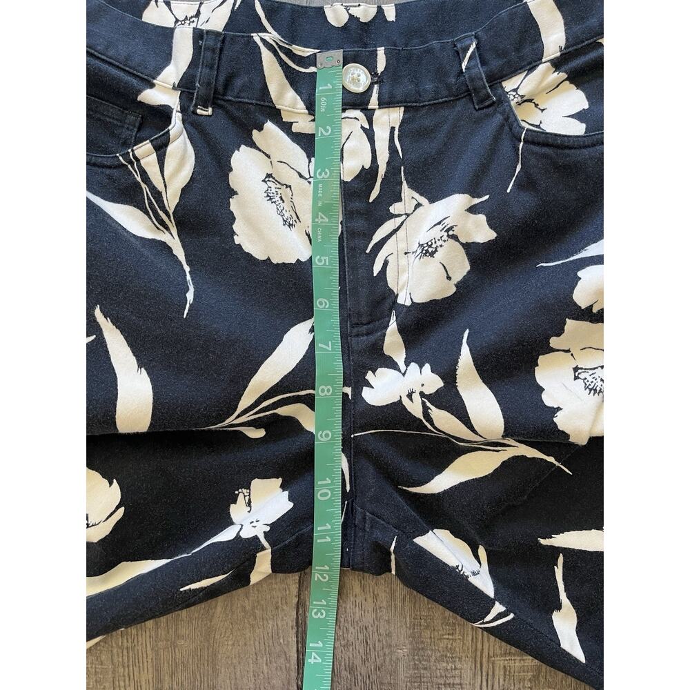 Lauren Ralph Lauren Vintage Pants Women 10 Navy Blue Floral Straight High Rise - Picture 7 of 9